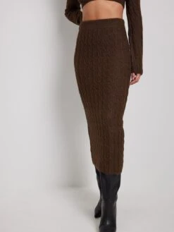 NA-KD Maxi Rokken Rok Dames Donkerbruin