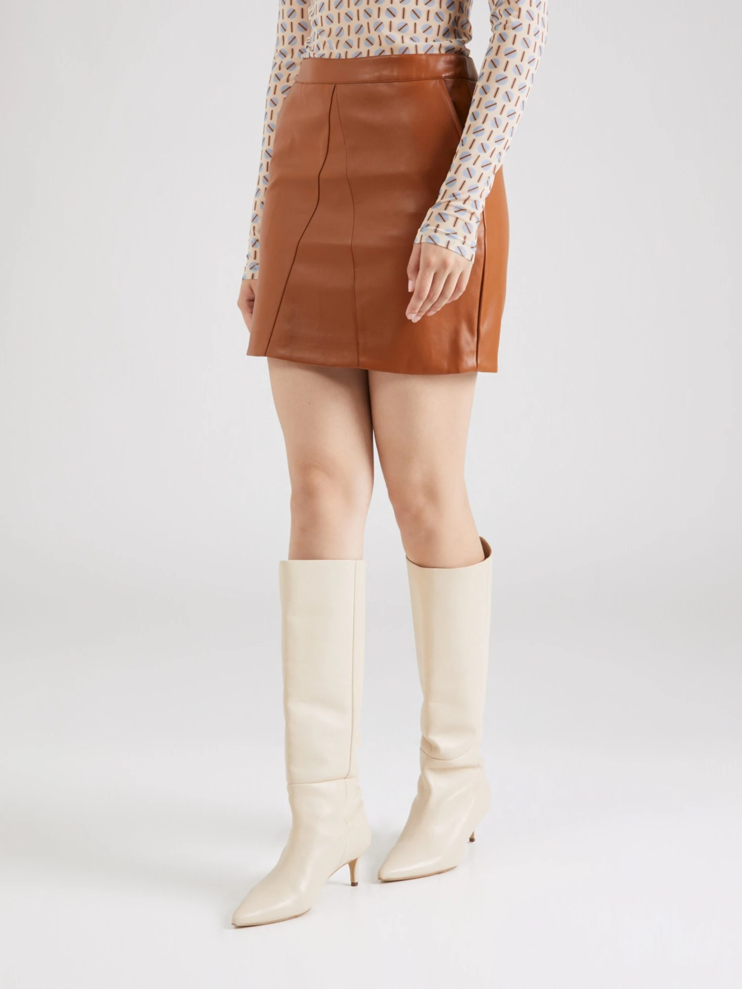 Bardot Leren Rokken Rok ALEXIS Dames Cognac - Afbeelding 3