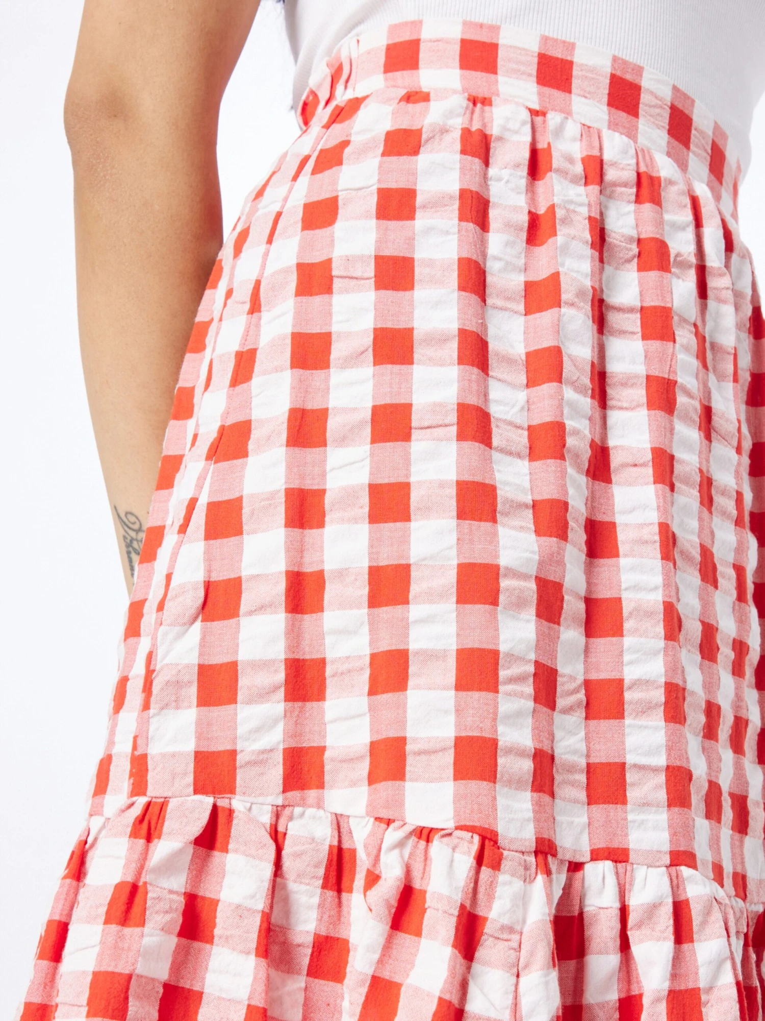 Monki Midi Rokken Rok Dames Kreeft / Oranje GemĂȘleerd - Afbeelding 5