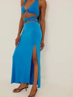 NA-KD Maxi Rokken Rok Dames Hemelsblauw