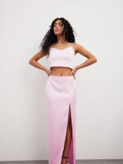 NA-KD Maxi Rokken Rok Dames Pastelroze