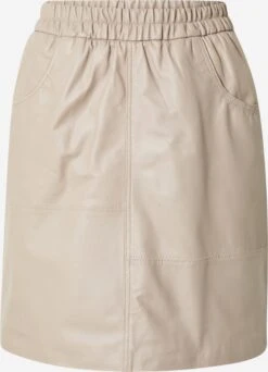 Soft Rebels Leren Rokken Rok Allie Dames Stone Grey