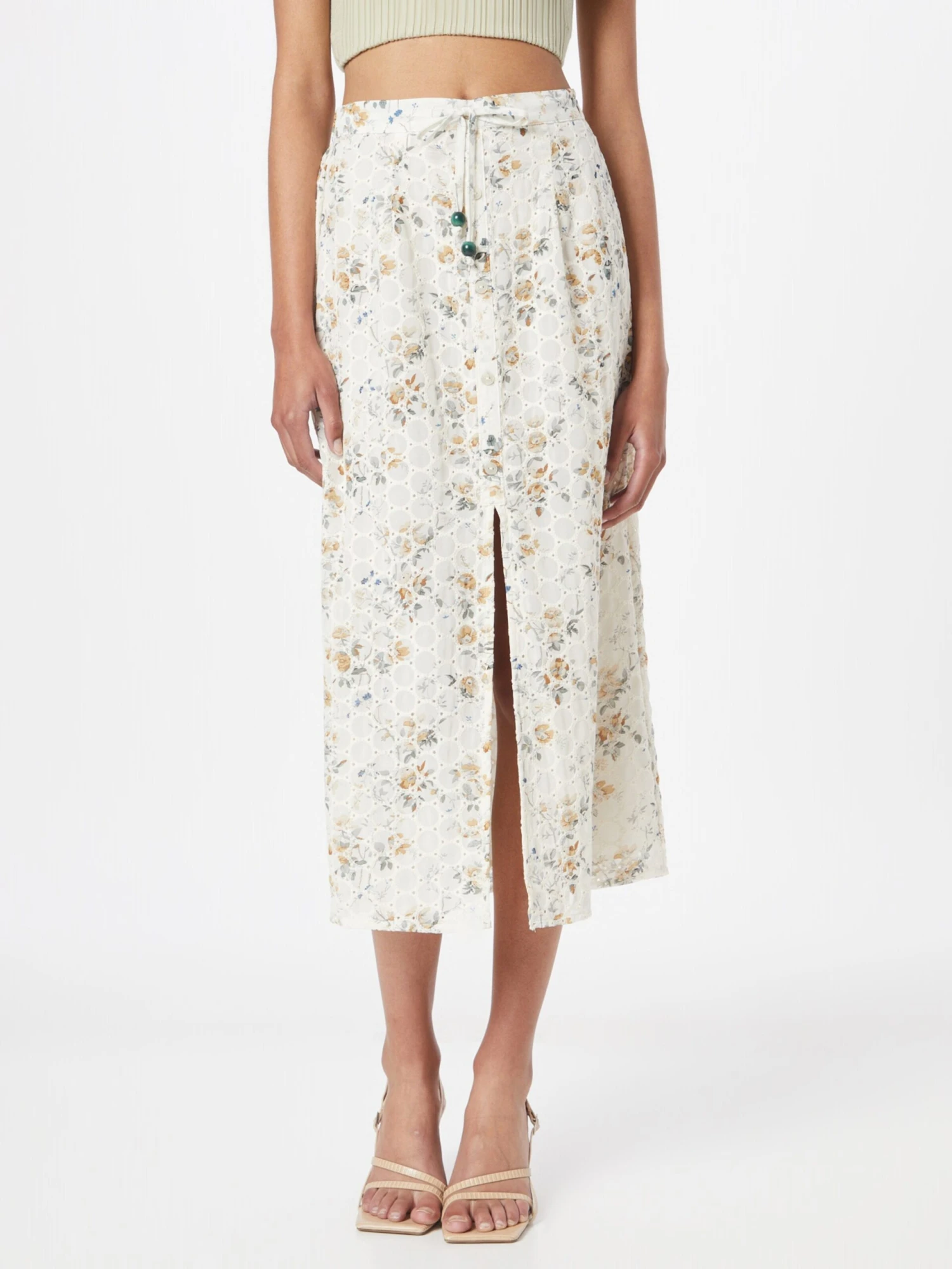 RIVER ISLAND Midi Rokken Rok Dames Crème / Sand - Afbeelding 3