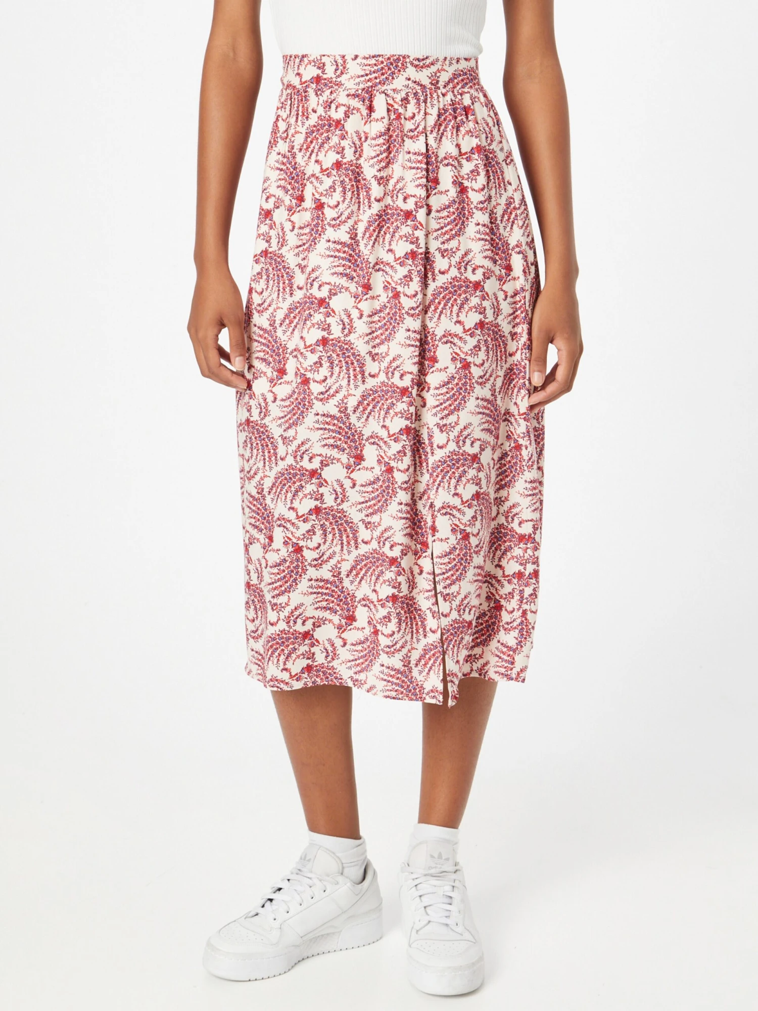 ESPRIT Midi Rokken Rok Dames Rood / Offwhite - Afbeelding 2