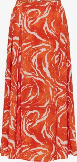 Selected Femme Midi Rokken Rok Sirine Dames Donkeroranje