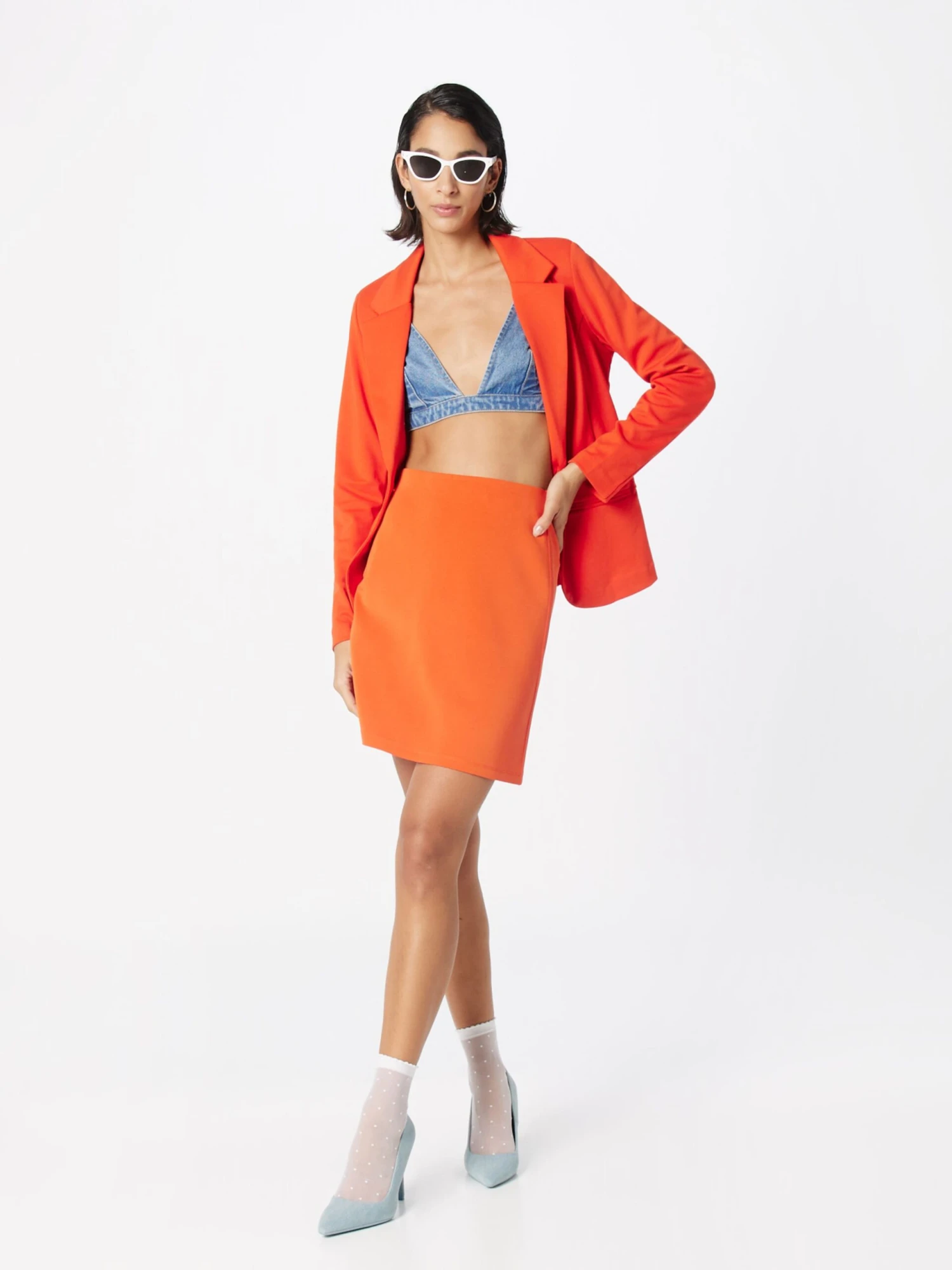 S.Oliver Mini Rokken Rok Dames Mandarijn - Afbeelding 4