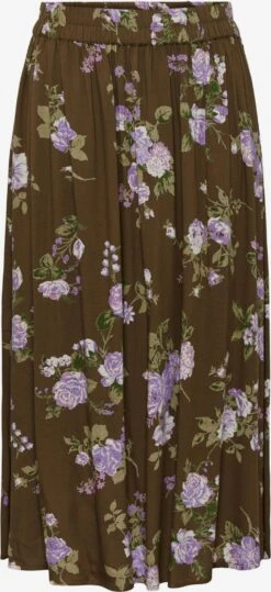 Pieces Midi Rokken Rok Nya Dames Olijfgroen