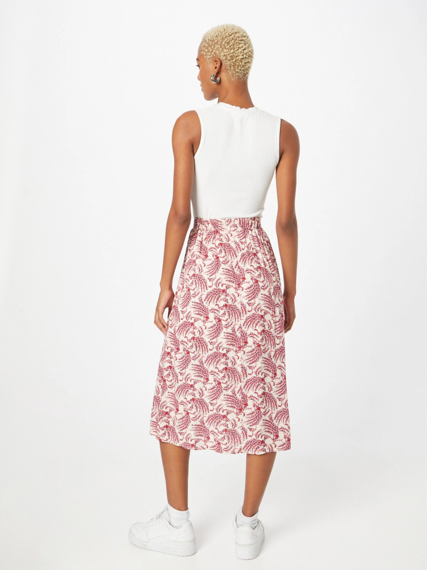 ESPRIT Midi Rokken Rok Dames Rood / Offwhite - Afbeelding 3