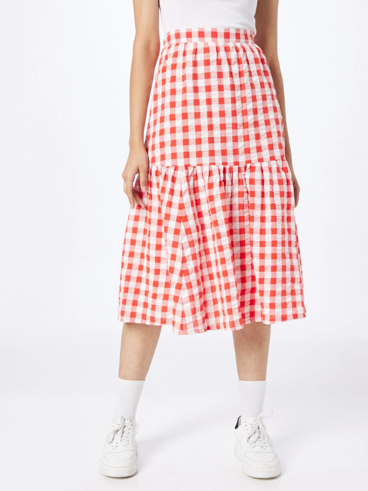 Monki Midi Rokken Rok Dames Kreeft / Oranje GemĂȘleerd - Afbeelding 3