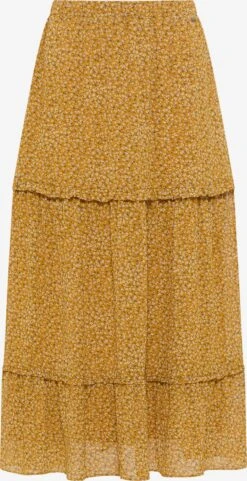 DreiMaster Vintage Maxi Rokken Rok Dames Goudgeel